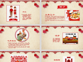 中国传统剪纸庆祝春节习俗文化教育文化介绍PPT模板