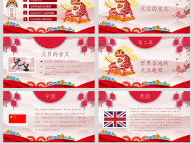 个人成长故事心愿与目标——元旦主题班会喜庆红ppt模板